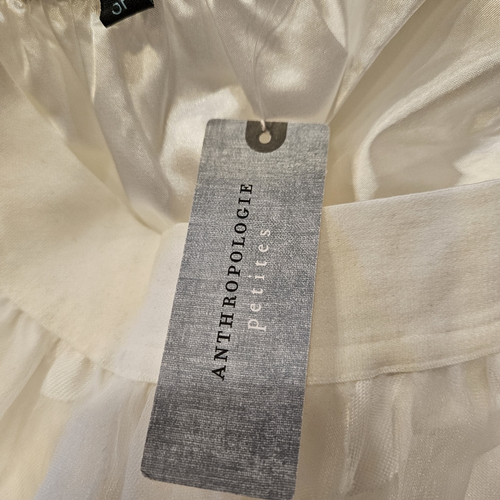 NWT - Anthropologie Eva Franco Sheer White Polka Dot Skirt - Picture 12 of 13